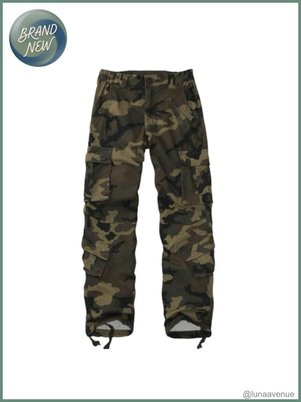Women's Mid-Rise Cargo Pants Heavy Cotton 8 Pockets Regular/Plus Size